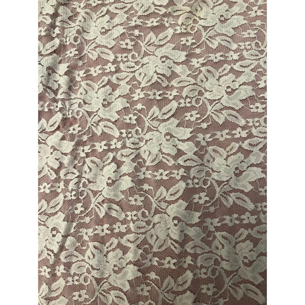 MAUVE Pink Floral Lace Overlay Tank Top XL Soft Racerback Layering Sleeveless - Picture 6 of 8